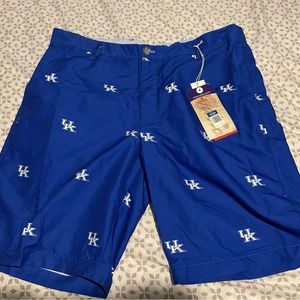 UK Kentucky Wildcats Mens Blue Logo Ovation Shorts Campus Chinos size: 36